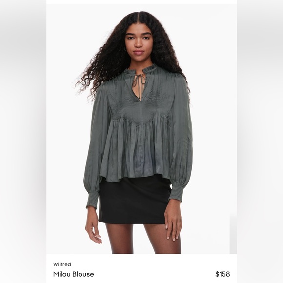 🐨 ARITZIA WILFRED MILOU BLOUSE IN COAL GREY - size XS 🐨 - Picture 2 of 9